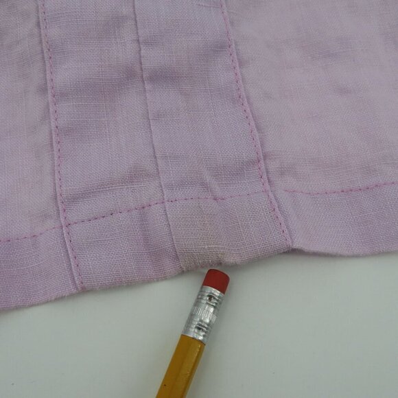 Island Importer Womens Large Purple Long Roll Tab Sleeves Linen Tunic Shirt Top - Picture 5 of 12